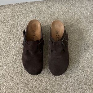 Papillio Fanny Dark Brown Suede Loafers